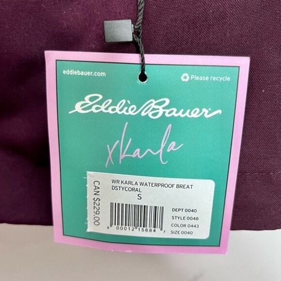 NWT Eddie Bauer x Karla Waterproof Colorblock Jacket, Pink/Orange, Size Small - Picture 10 of 10